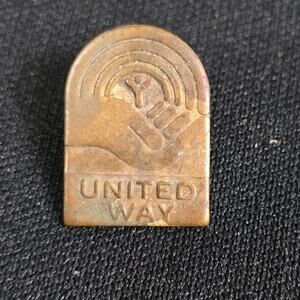 United Way Lapel Pin Vintage Brass Tone Organizational Charity